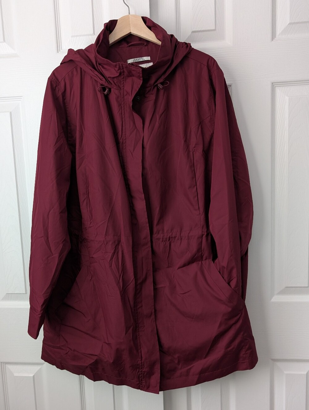 Ava & Viv NWT Hoodie Windbreaker Jacket Womens Burgundy Water Resistant, size 2X